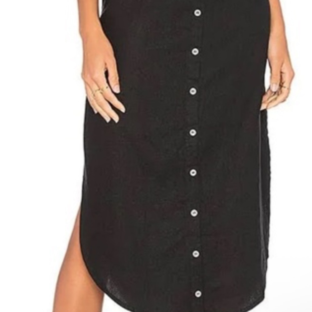 Faithfull the Brand Black Midi Skirt